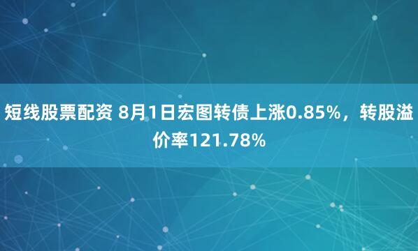 短线股票配资 8月1日宏图转债上涨0.85%，转股溢价率121.78%