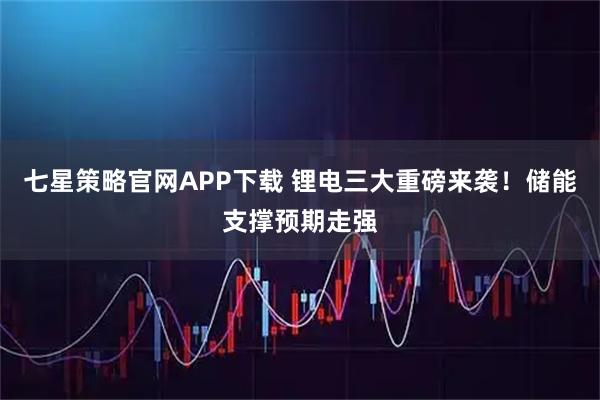 七星策略官网APP下载 锂电三大重磅来袭！储能支撑预期走强
