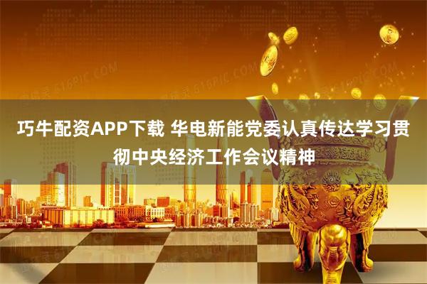 巧牛配资APP下载 华电新能党委认真传达学习贯彻中央经济工作会议精神