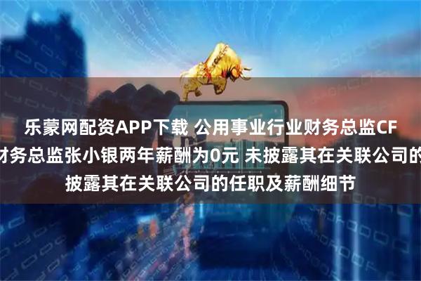 乐蒙网配资APP下载 公用事业行业财务总监CFO观察：深南电财务总监张小银两年薪酬为0元 未披露其在关联公司的任职及薪酬细节