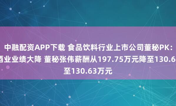 中融配资APP下载 食品饮料行业上市公司董秘PK：舍得酒业业绩大降 董秘张伟薪酬从197.75万元降至130.63万元